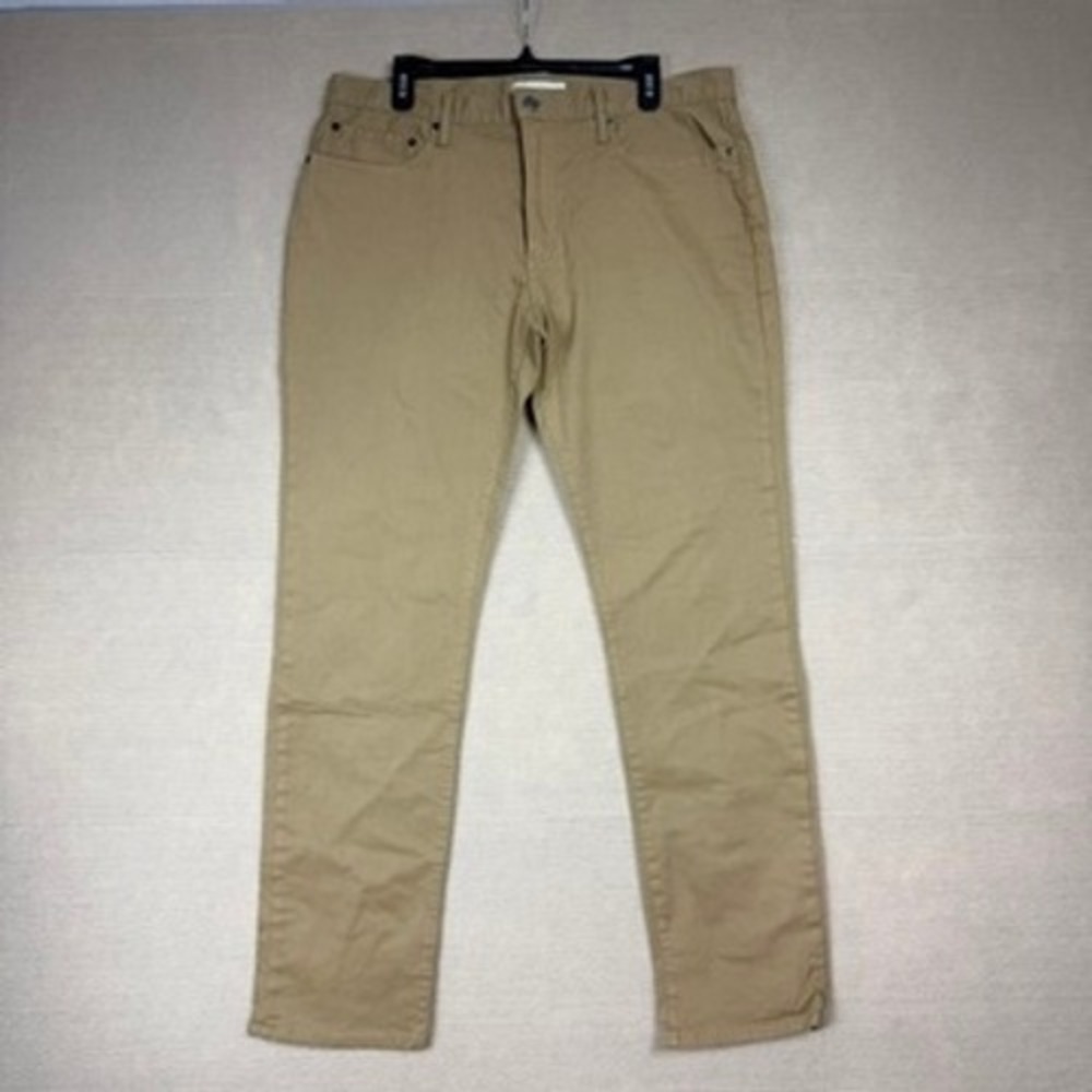 Gap 1969 Slim Fit Chino Pants Mens 36x32 Khaki Tan Stretch 5-Pocket Trousers